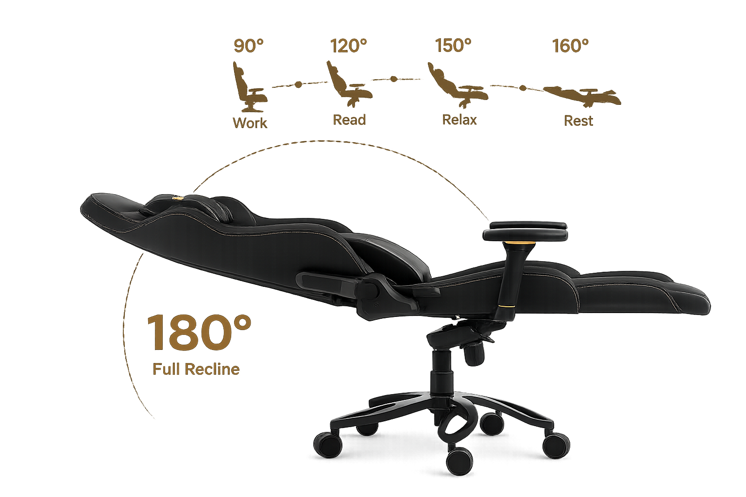 GT Throne Gaming Chair Reclined